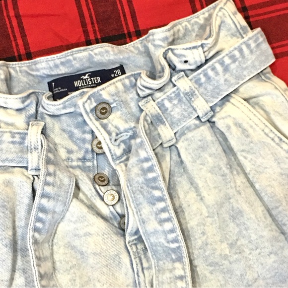Hollister Y2K acid wash high waist denim shorts - high waist - belt - Picture 2 of 6